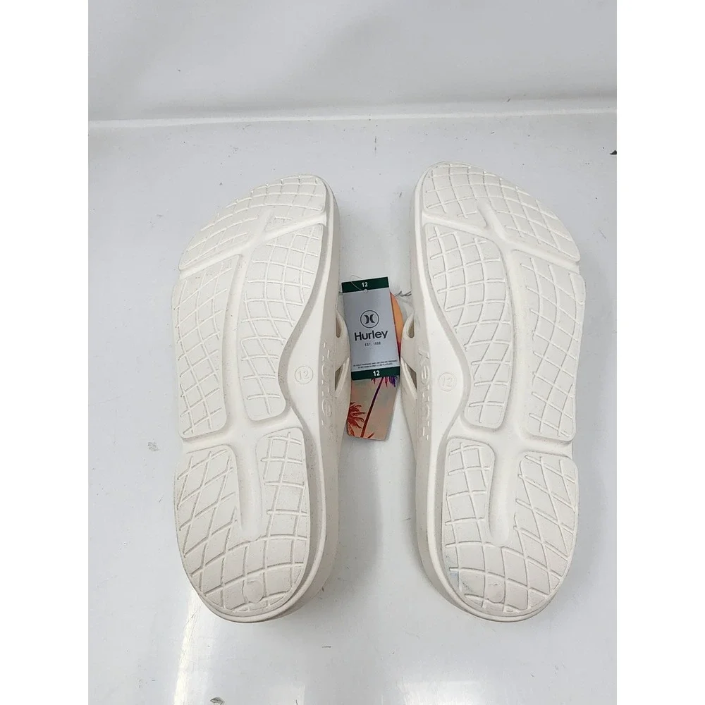 Hurley Mens Injection Flip Flop‎ Chanclestas Cream White EVA Sandals Size 12 NEW